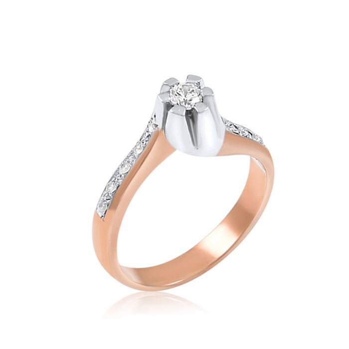 Women's monolithic Pink Gold ring 14CT IDQ0008