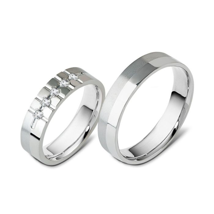Pair of silver wedding rings E1001