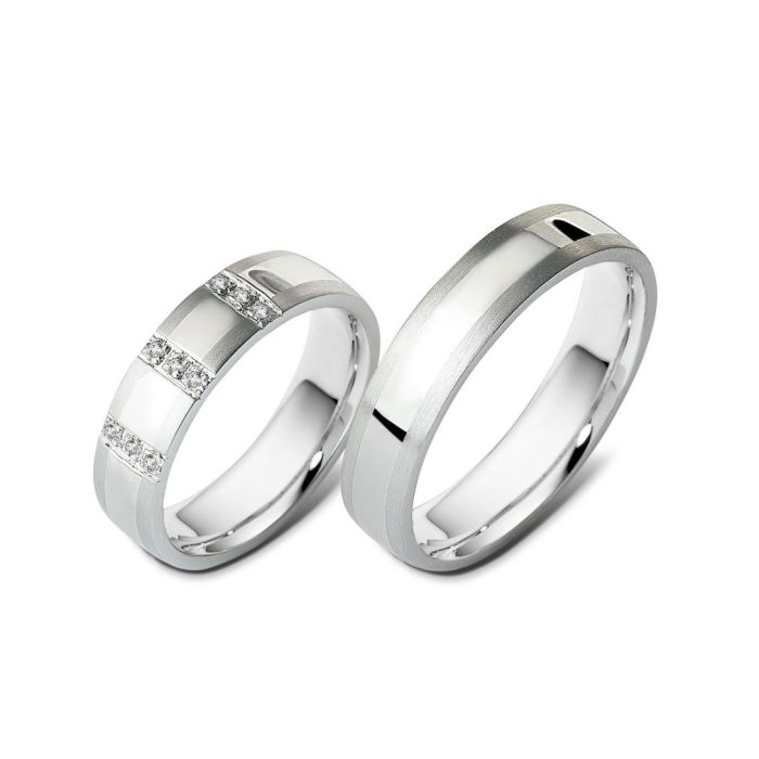 Pair of silver wedding rings E1009