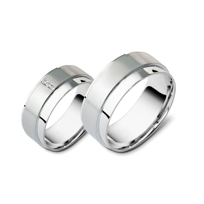 Pair of silver wedding rings E1012 