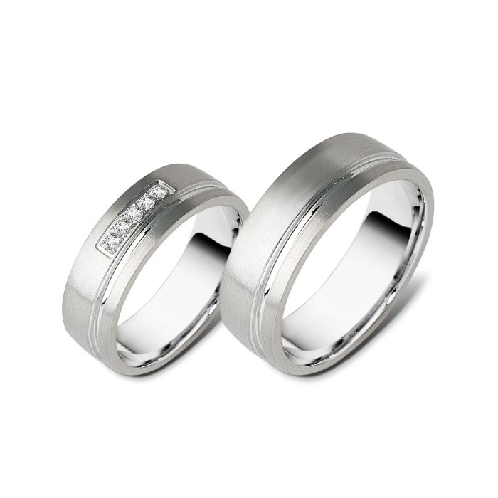 Pair of silver Wedding rings E1016