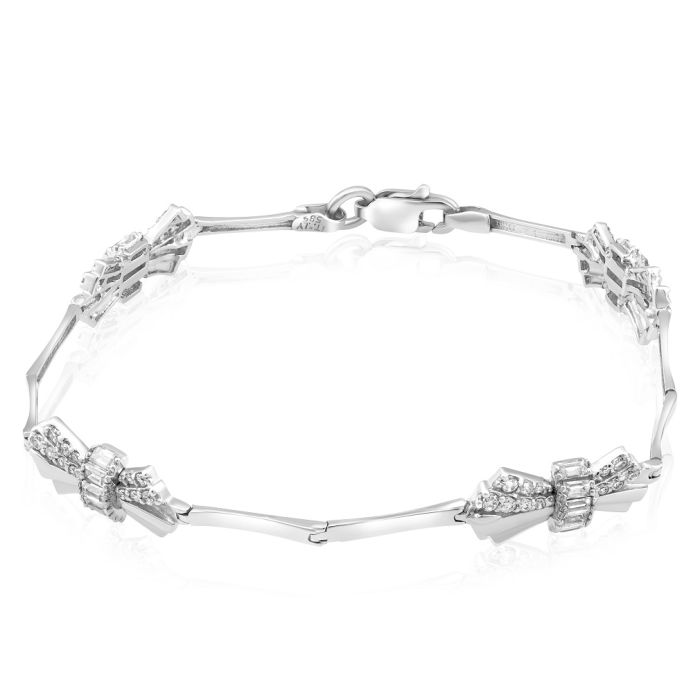 Women's white gold bracelet with bows 14CT IVD0081