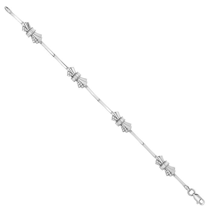Women's white gold bracelet with bows 14CT IVD0081