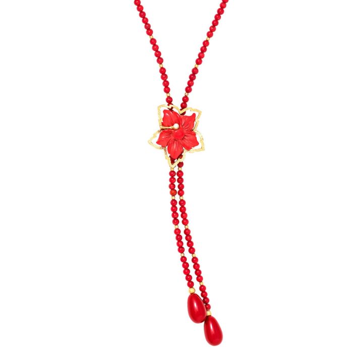 Women's gold necklace 14CT with coral JRM0080