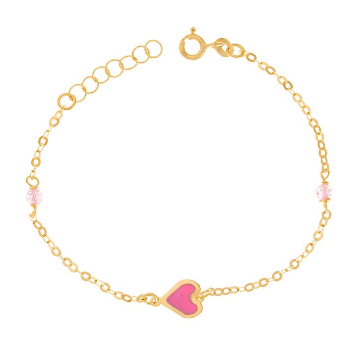 Children's gold bracelet 9CT with heart HVR0002