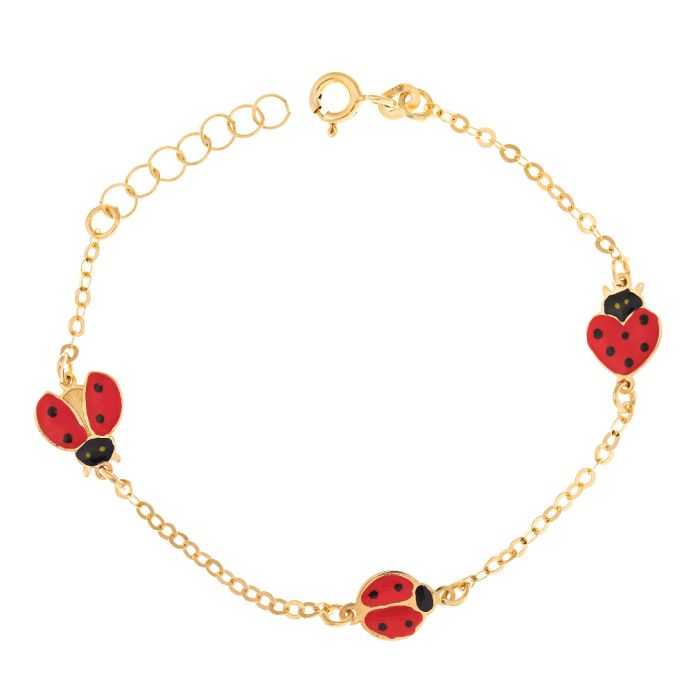 Children's gold bracelet 9CT with ladybugs HVR0003