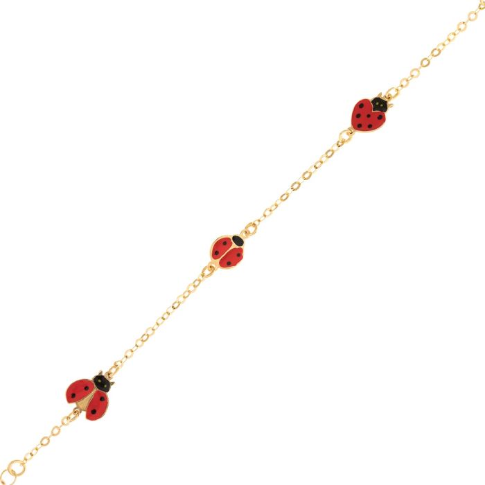 Children's gold bracelet 9CT with ladybugs HVR0003