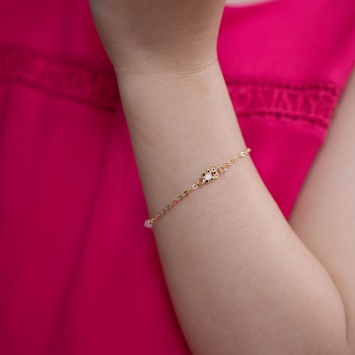 Children's gold bracelet 9CT with teddy bear HVR0004