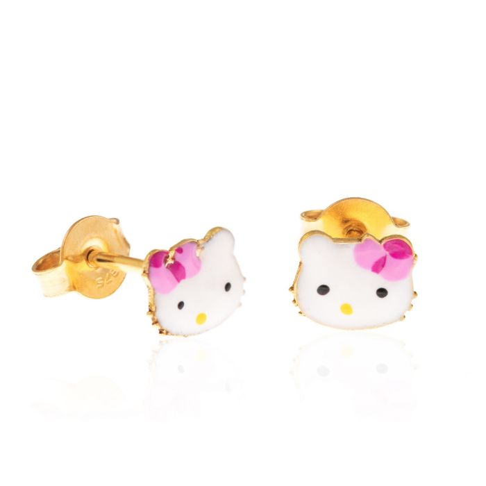 Kid's yellow gold earrings with Hello Kitty 9CT HSR0008