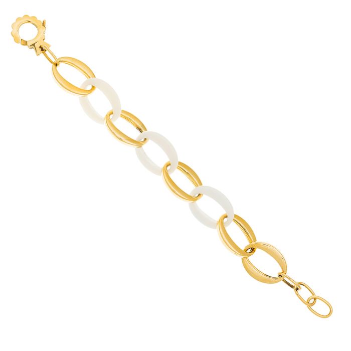 Women's copper White and Yellow Gold bracelet 14CT JVL0128
