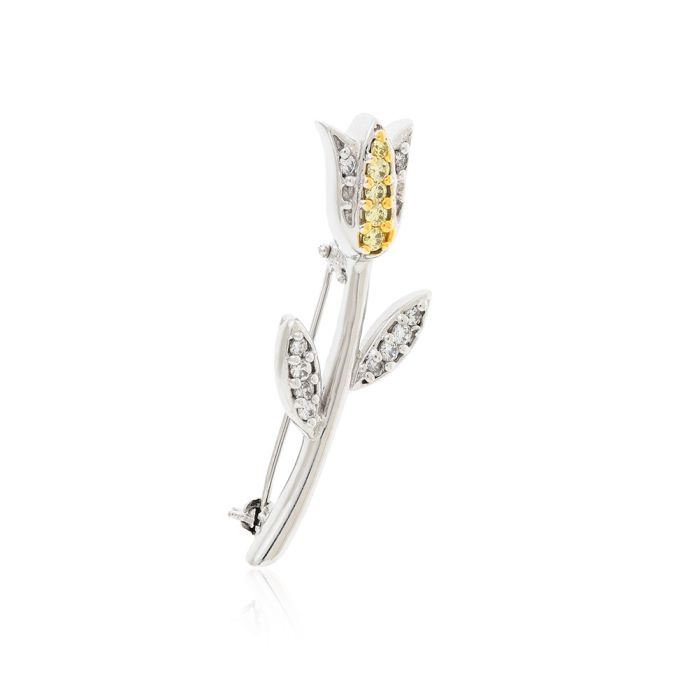 Lapel gold pin 14CT with flower JFM0005
