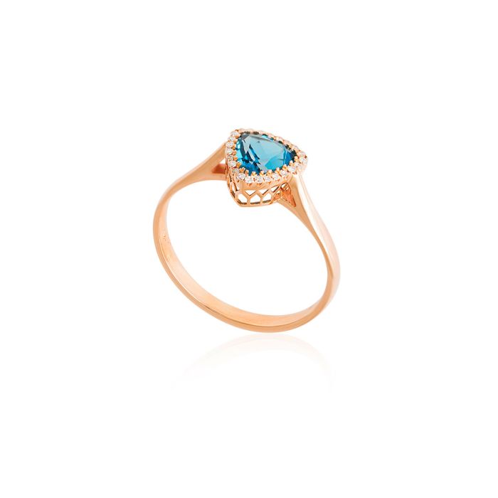 Women's ring 18CT with Topaz London Blue in Trillion shape SDU0005