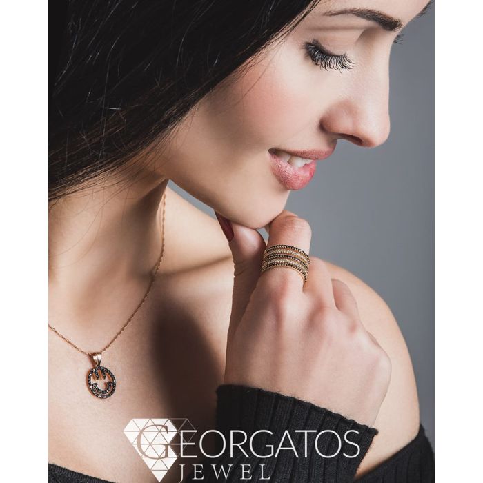 Women pink gold necklace 14CT with zircon IRH0167