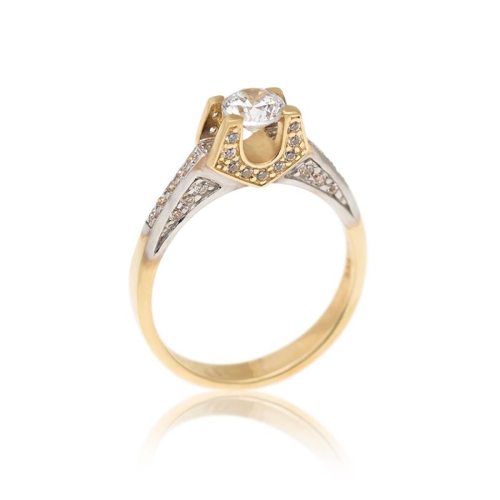 Women's engagement gold ring 14CT with zircon JDI0359