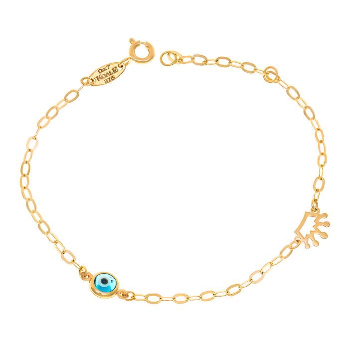 Children's gold bracelet 9CT with crown and eye HYU0015