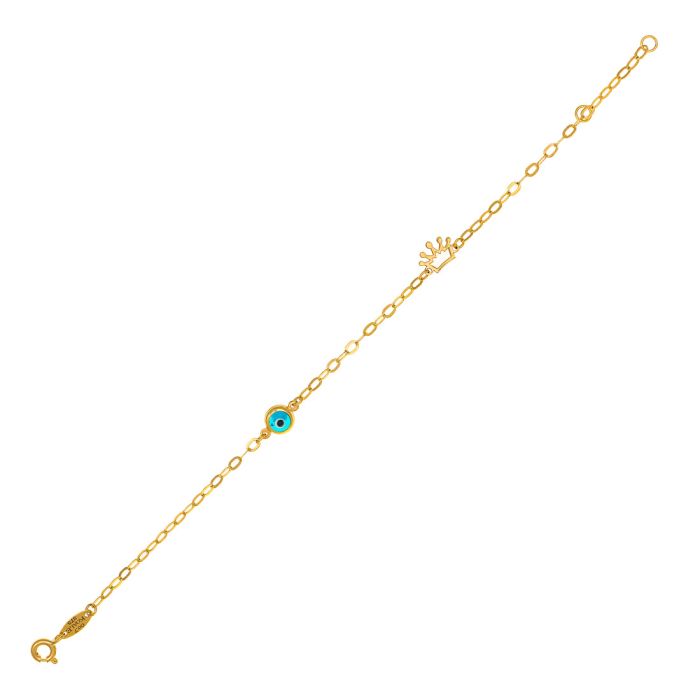 Children's gold bracelet 9CT with crown and eye HYU0015