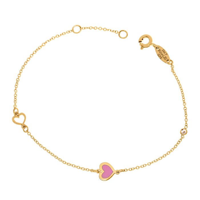 Kid's gold bracelet 9CT with heart HYU0016