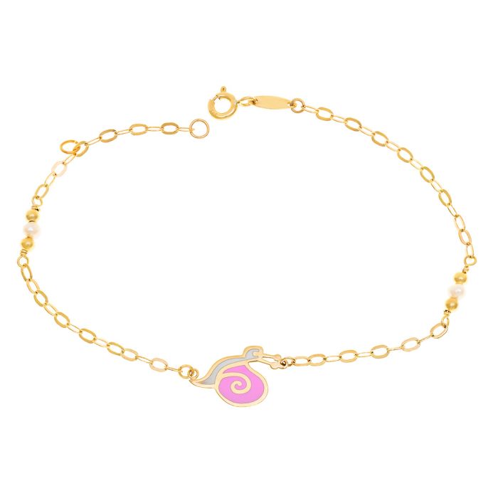 Children's gold bracelet 9CT with snail HYU0018