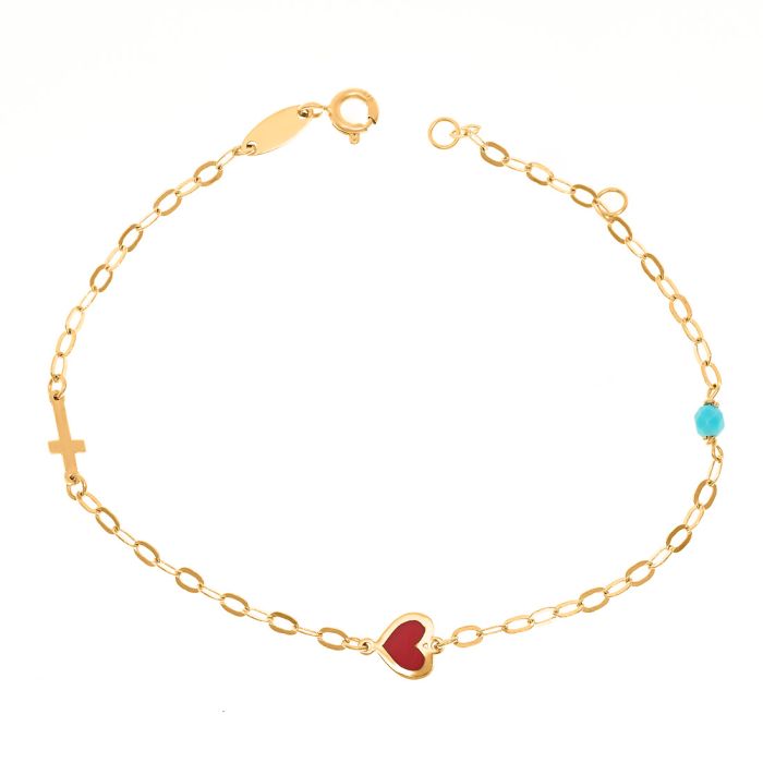 Kid's gold bracelet 9CT with heart HYU0020