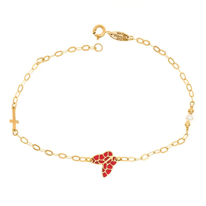 Kid's gold bracelet 9CT with butterfly HYU0021