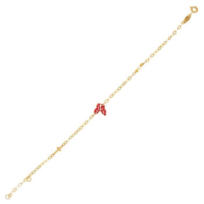 Kid's gold bracelet 9CT with butterfly HYU0021
