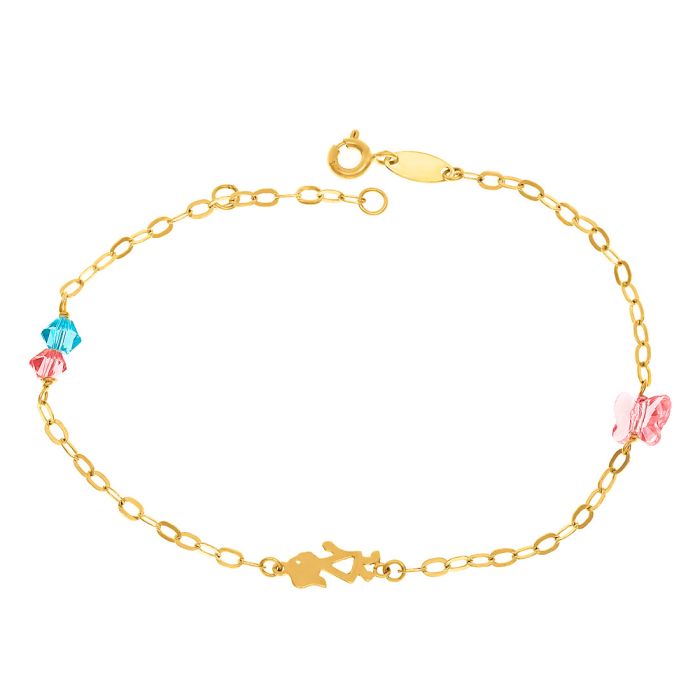 Kid's gold bracelet 9CT with little girl HYU0022