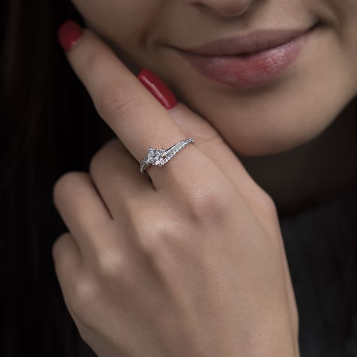 Women's engagement ring 14CT with zircon IDU0027 