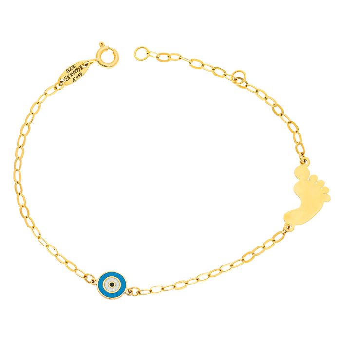 Kid's gold bracelet 9CT with sole and eye HYU0028
