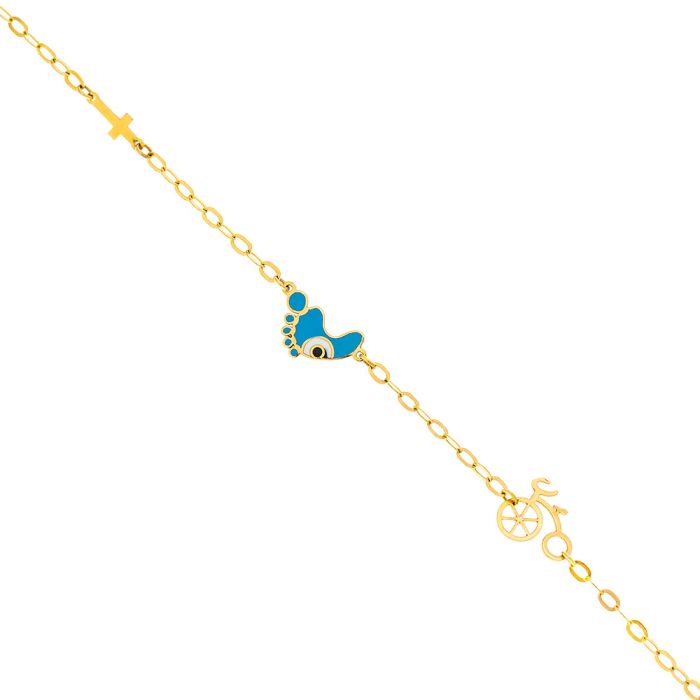 Children's gold bracelet 9CT with eye and sole HYU0033