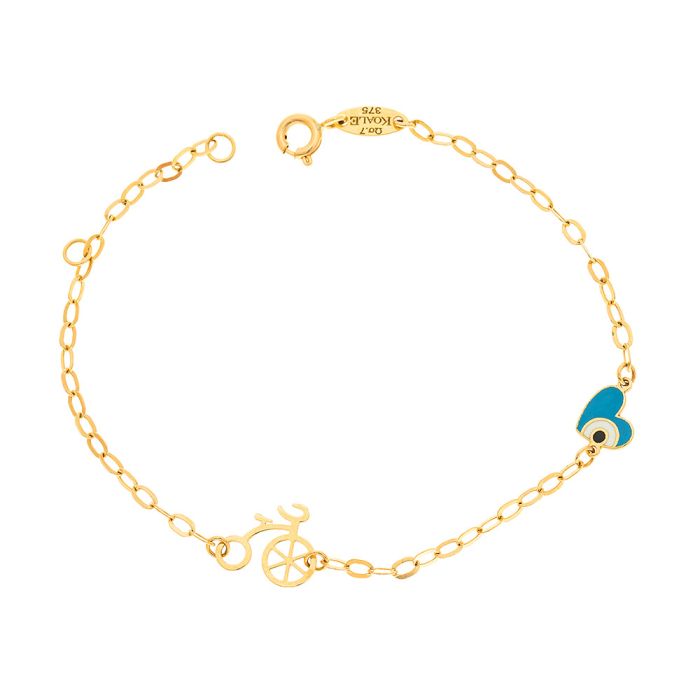Kid's gold bracelet 9CT with heart HYU0036