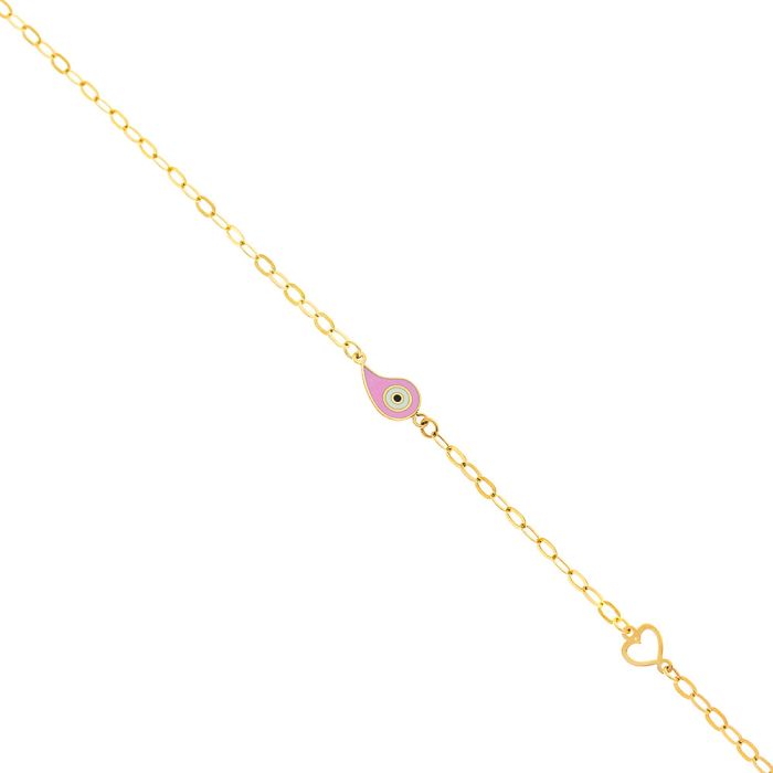 Children's gold bracelet 9CT with eye bead HYU0038