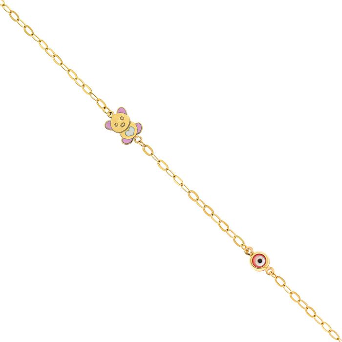 Children's gold bracelet 9CT with teddy bear HYU0040