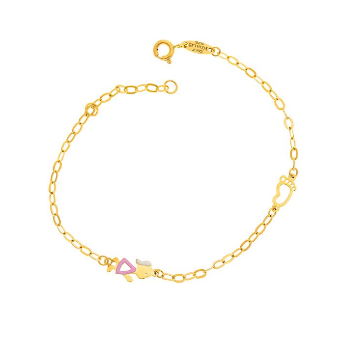 Children's gold bracelet 9CT with little girl HYU0042