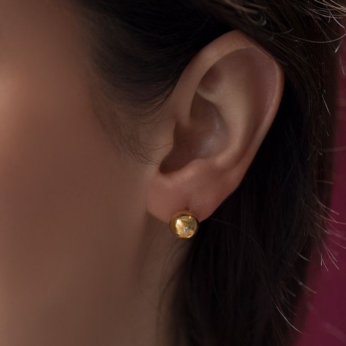 Silver gilded stud earrings WS00674