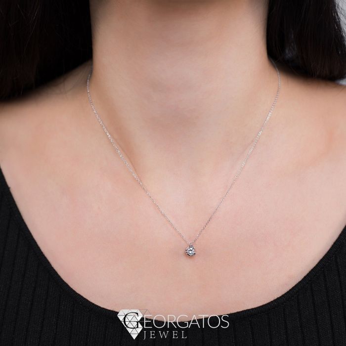 Women white gold necklace 18ct with brigian 0,21ct SOB0010