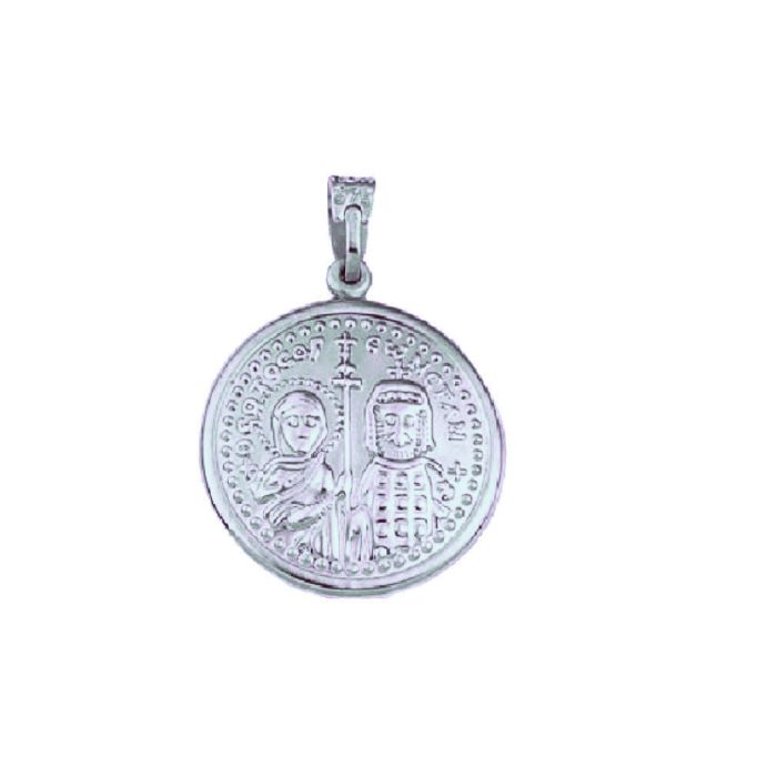Double sided white gold charm in the form of Holy Mary 9CT HRJ0002