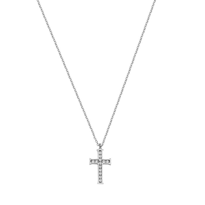 Women's small cross with zircon 9ct HTR0001