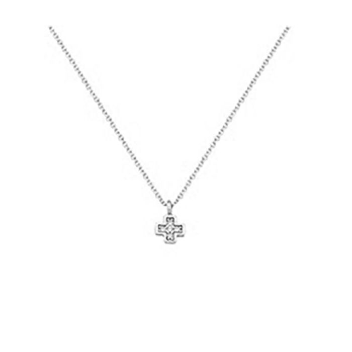 Women's small white gold cross with zircon 9ct HRR0069