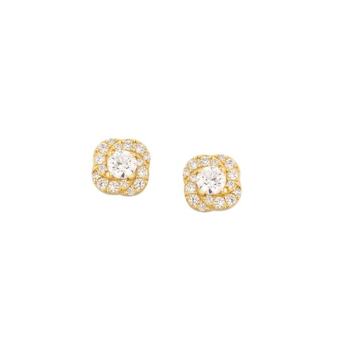 Yellow gold earrings with zirkon 9CT HSR0012
