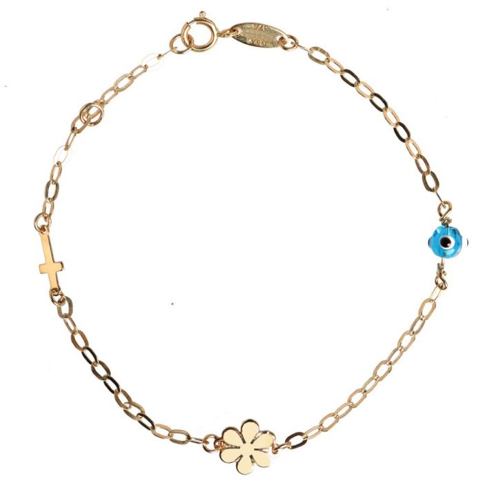 Children's gold bracelet 9CT with flower  HYR0001