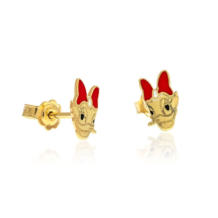 Kid's yellow gold earrings with Daisy Duck 9CT HSR0027