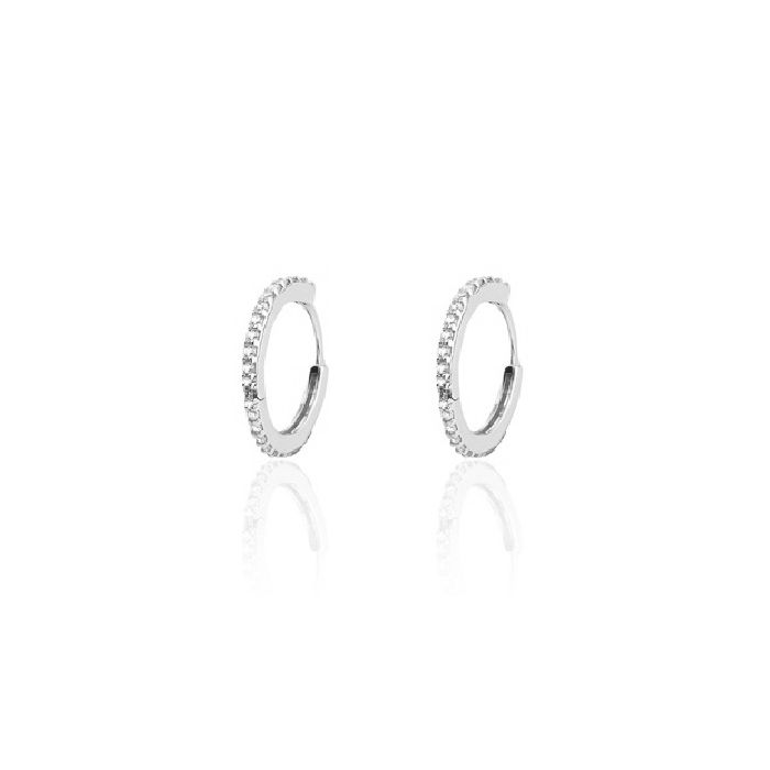 Women earrings hoops White Gold 9ct HSR0015