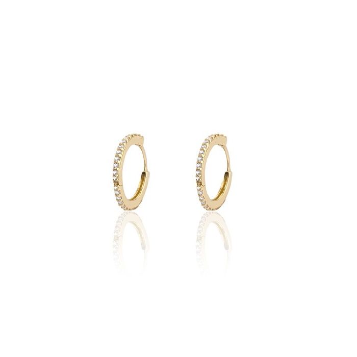 Yellow gold stud earrings with zirkon 9CT  HSR0013
