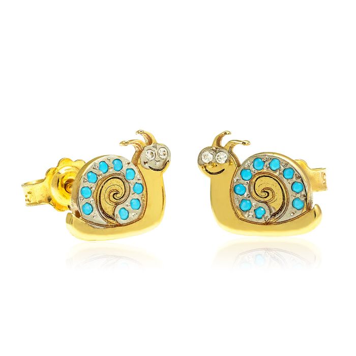 Kid's yellow gold earrings with snail 9CT HSR0041