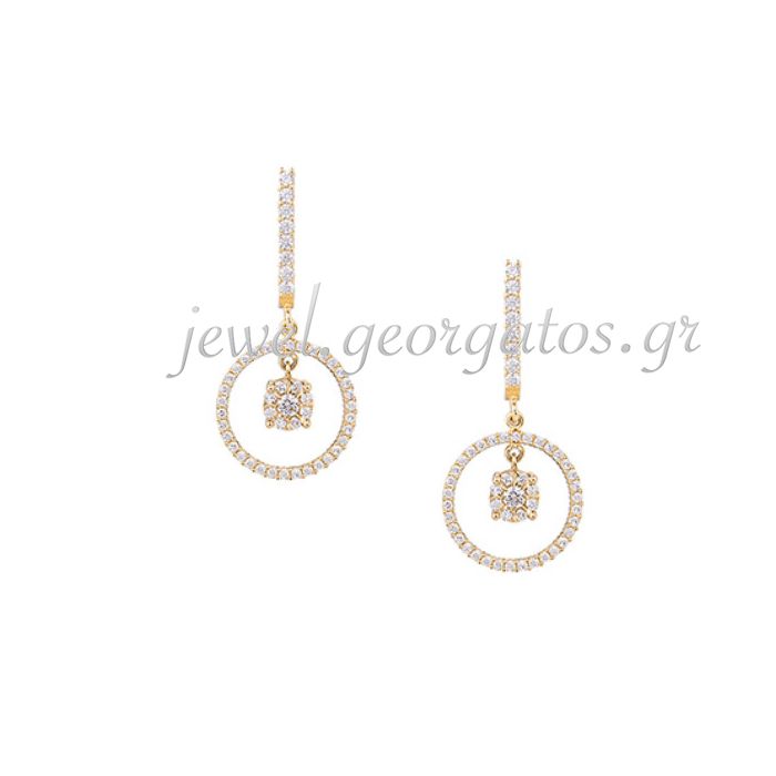 Women's yellow gold earrings 14CT ISM0035