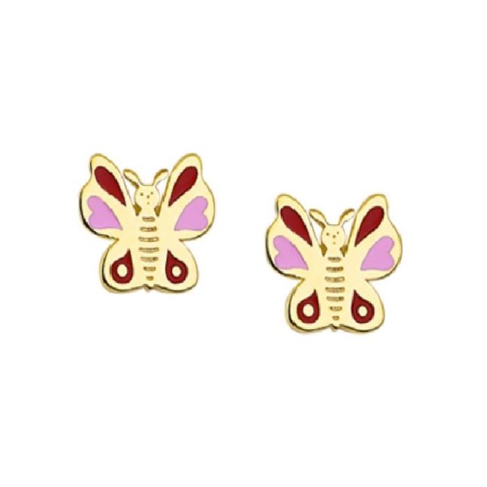 Kid's yellow gold earrings with butterflies 9CT HSE0080