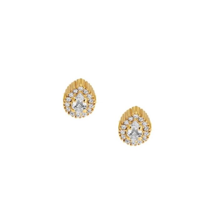 Women earrings Yellow Gold with zirkon 9CT HSU0022
