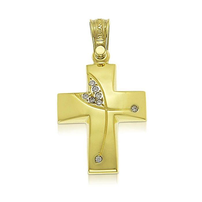 Women's Triantos yellow gold cross 14CT ITK0035