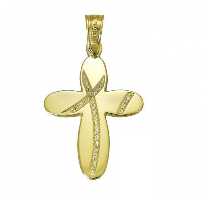 Women's Triantos yellow gold cross 14CT ITH0168