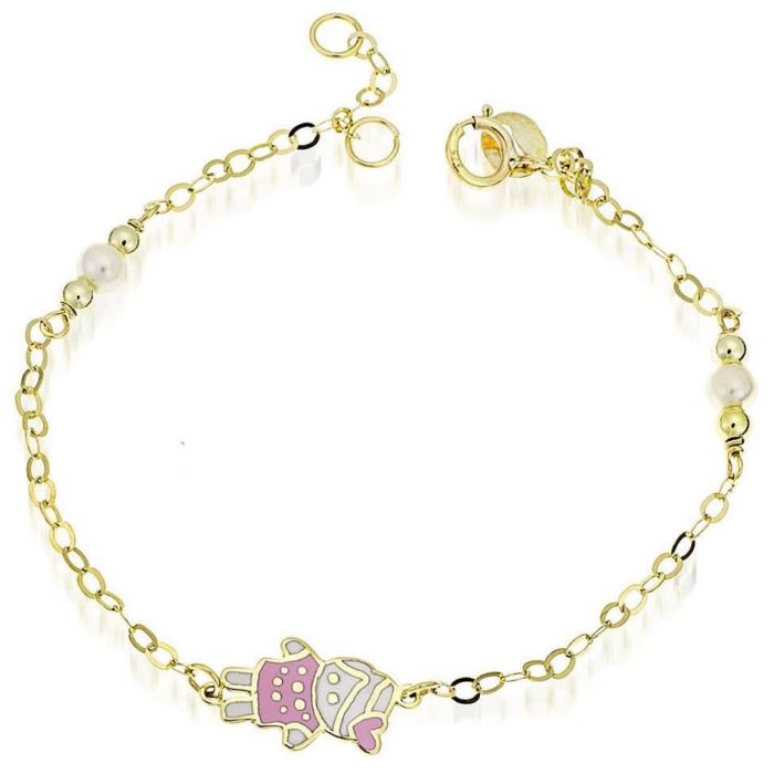 Kid's gold bracelet 9CT with girl HYR0007